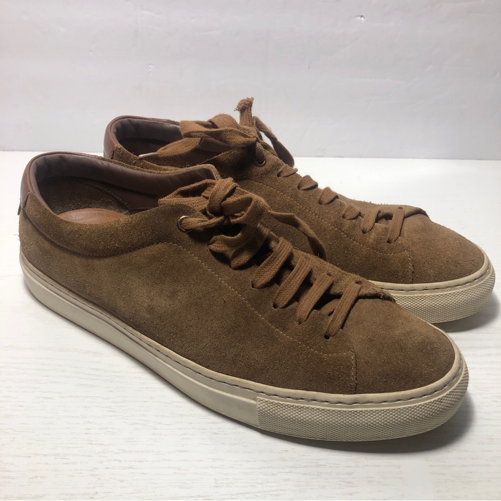 GoodMan Men's Suede  Low-Top Lace-Up Sneakers Brown US 8.5 Made In ITALY